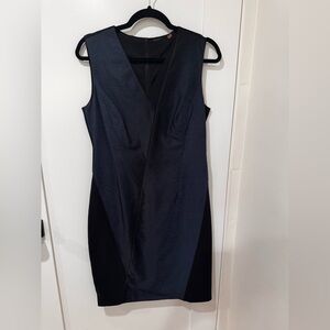 Elie Tahari Black and blue Sleeveless knee length Dress